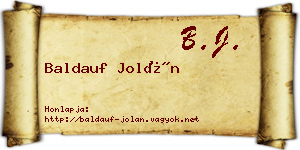 Baldauf Jolán névjegykártya