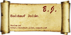 Baldauf Jolán névjegykártya