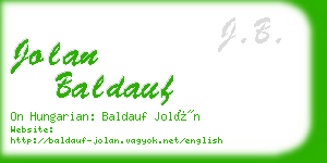 jolan baldauf business card